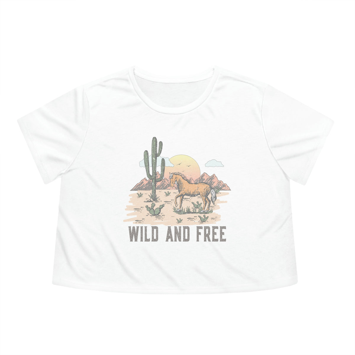 Wild And Free Womens Crop Tee