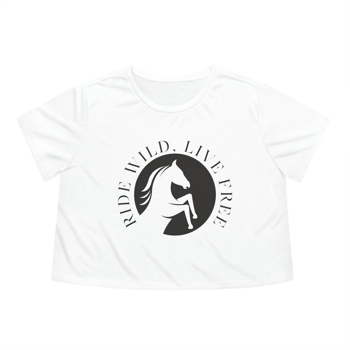 B&W Ride Wild Live Free Womens Crop Tee