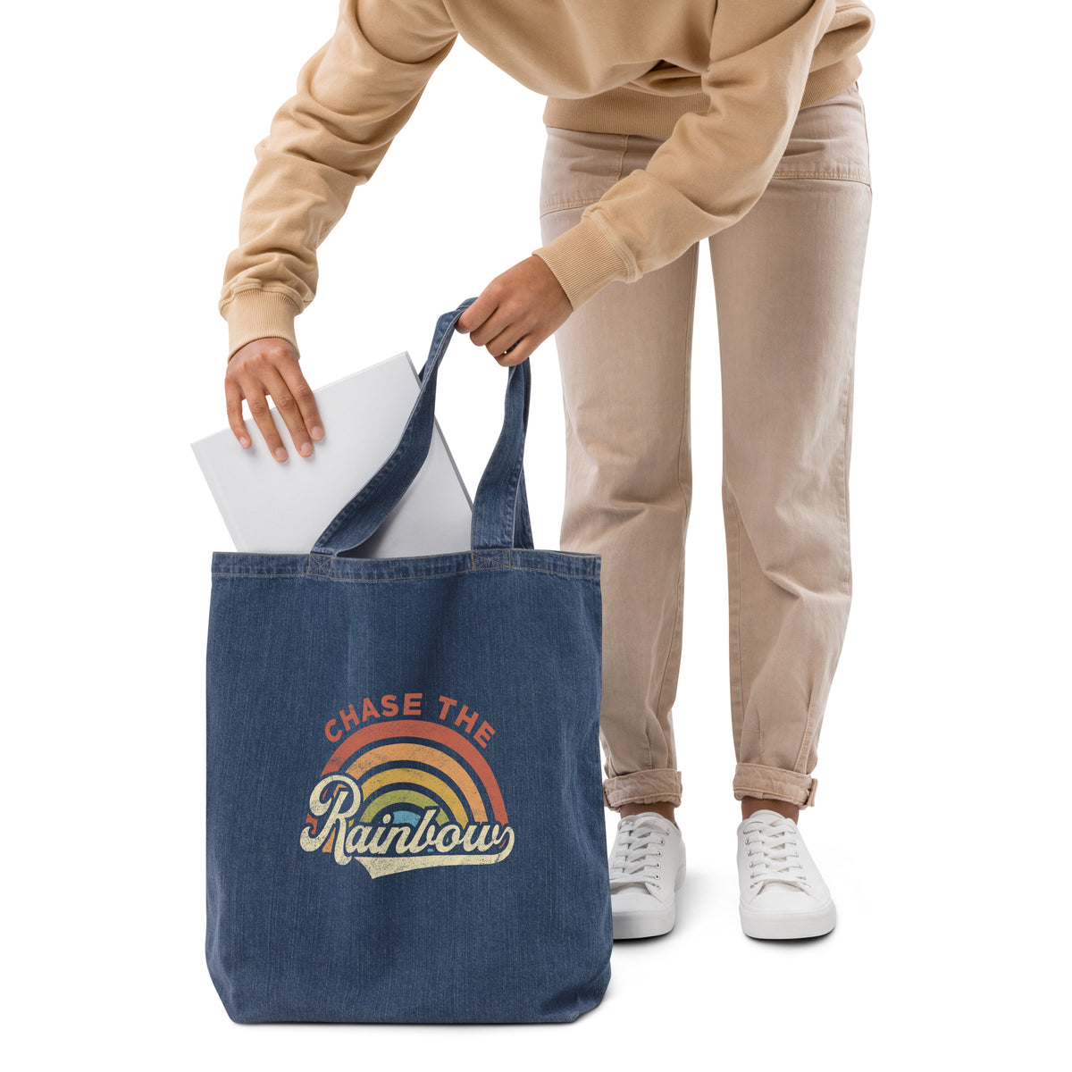 Chase The Rainbow Denim Tote