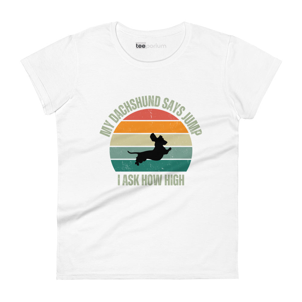 Dachshund Jump Womens Tee